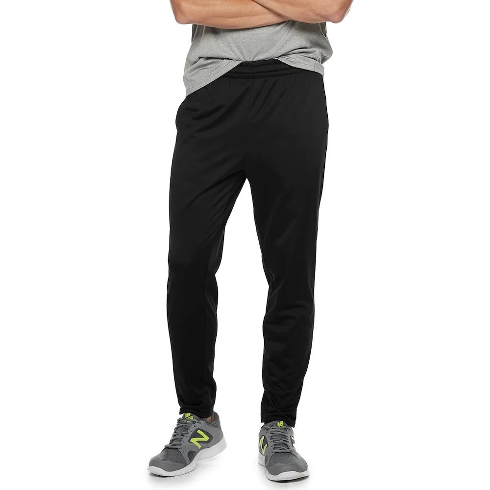 TEK Gear Black Piped Tricot Fleece Lined Training Pants Large NWOT